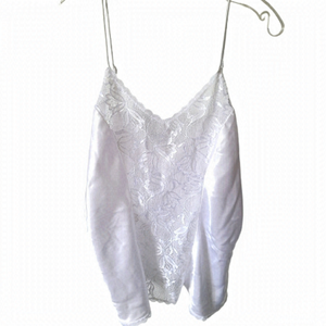 VINTAGE MAISON Christine By Tall Girl White Lace Camisole  Size Large